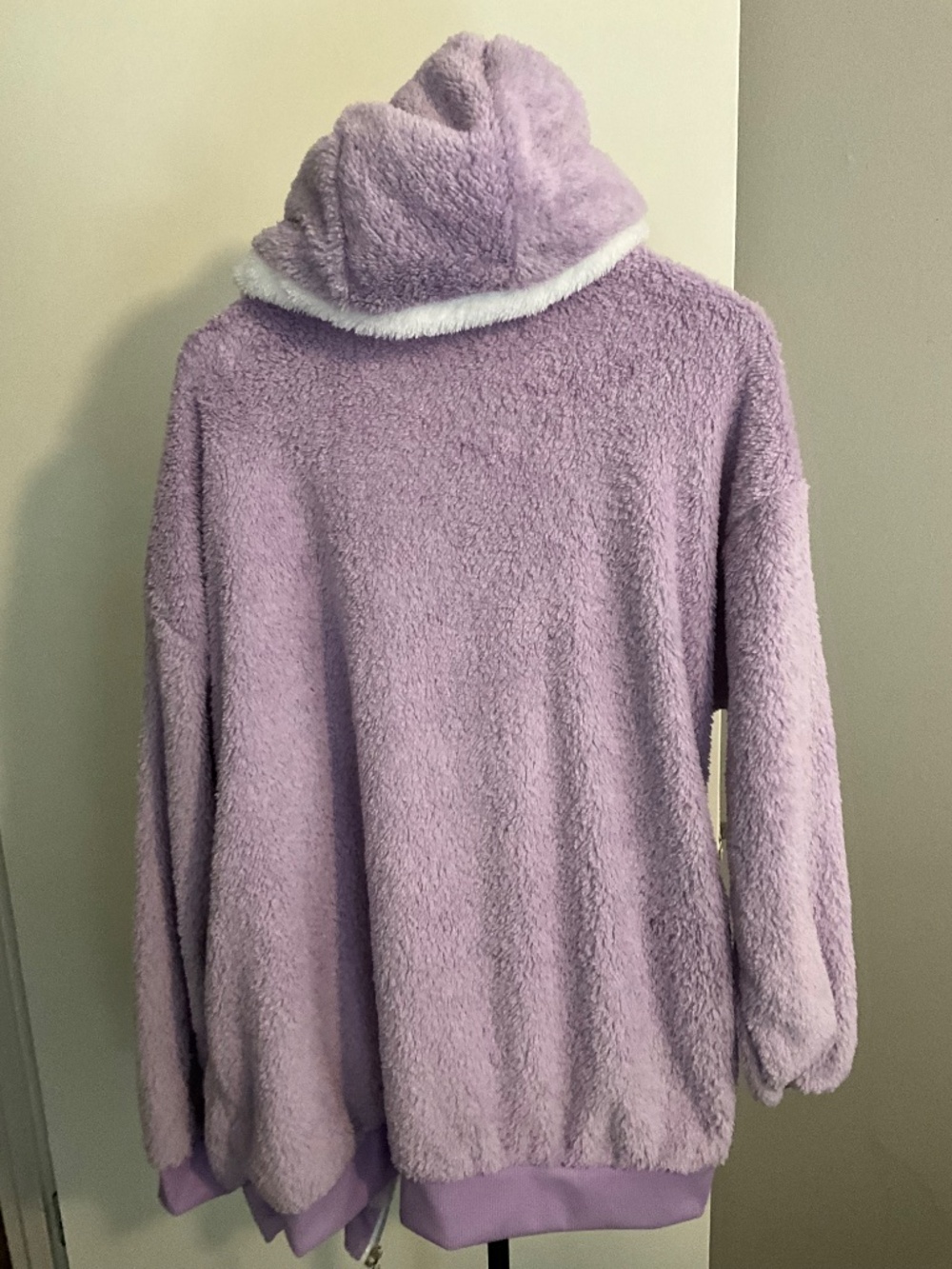 Cozy Women's Purple Sherpa Oversized Full-Zip Hoodie - Picture 9 of 10